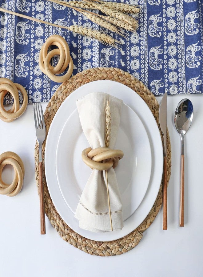 wonlex Wooden Napkin Rings Set of 6, Farmhouse Wood Napkin Ring, Handmade Serviette Buckles Holder for Table Setting, Wedding, Thanksgiving Day and Home Decor (Wood Circle) - Image 3