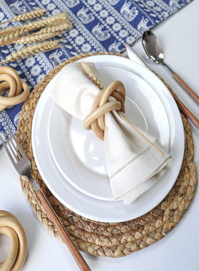 wonlex Wooden Napkin Rings Set of 6, Farmhouse Wood Napkin Ring, Handmade Serviette Buckles Holder for Table Setting, Wedding, Thanksgiving Day and Home Decor (Wood Circle) - Image 5