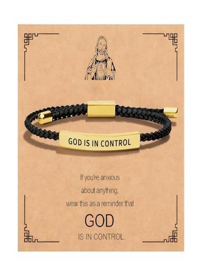 Hoheng God Is In Control Bracelet Jesus Bracelets Christian Faith Jewelry Inspirational Religious Gift for Women Men Encouragement Scripture Bracelets - Image 1