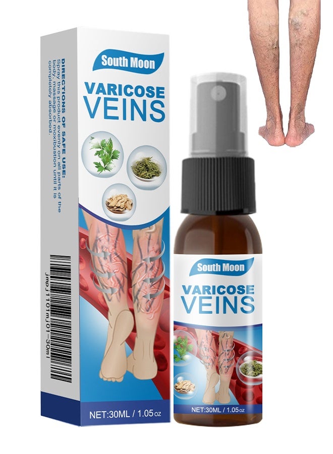 ساوث مون بخاخ تسكين الأوردة 30 مل، بخاخ علاج عضلة قدم الأوردة، يخفف من تعب الساق - Image 1
