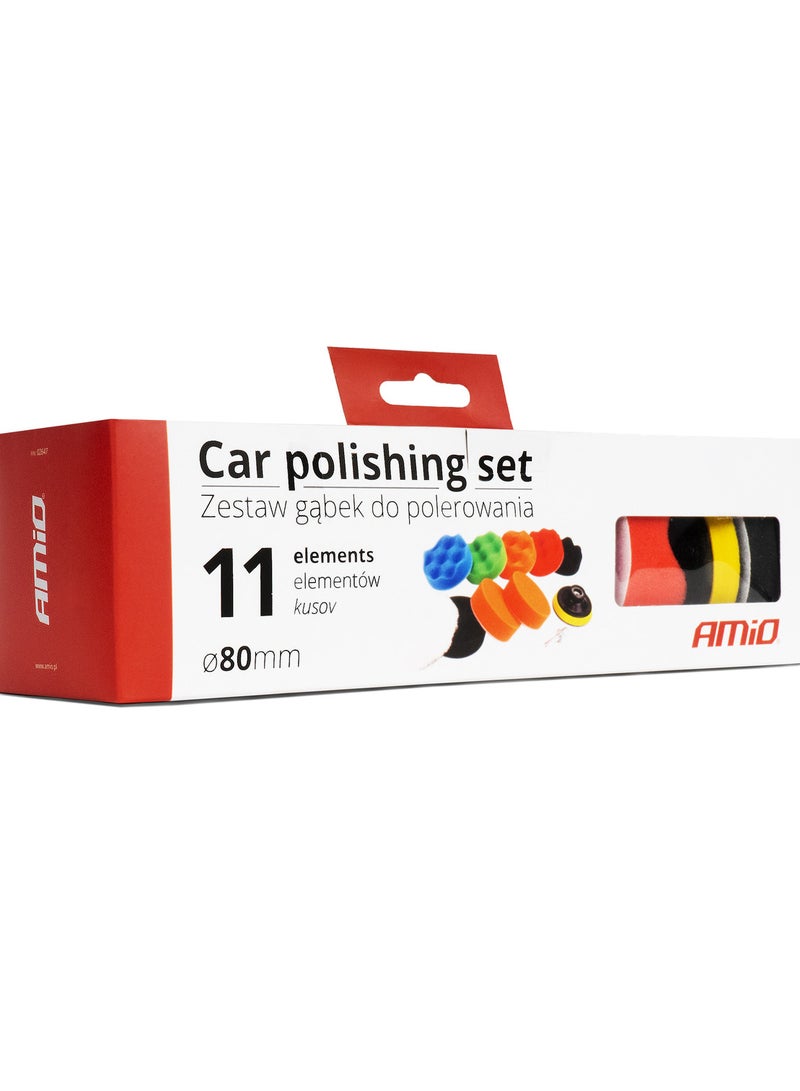AMIO Car Polishing Pad Kit 11 pcs 80mm M14 Drill Attachment – Foam Buffing Set for Detailing - Image 2