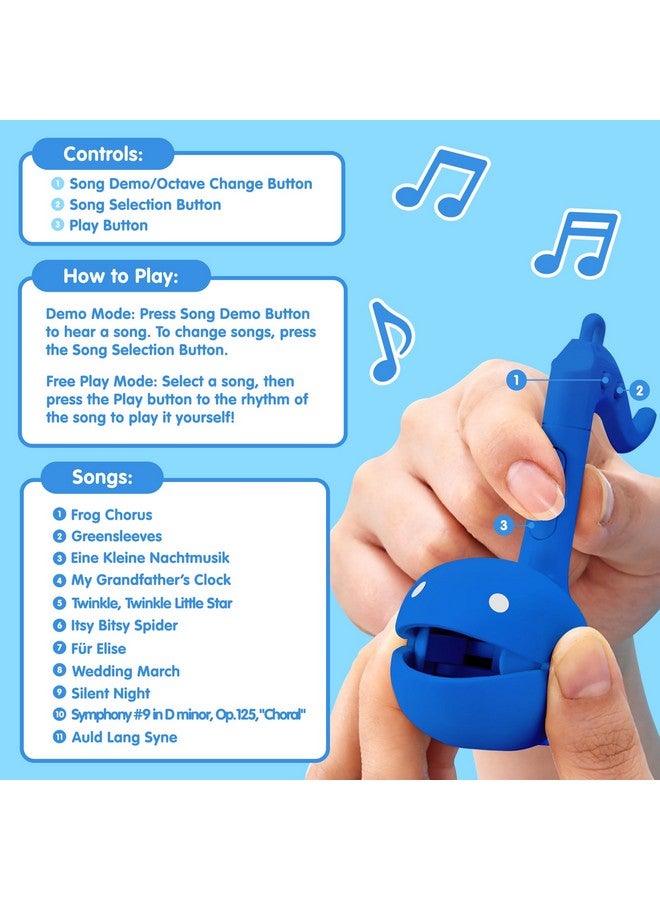 Otamatone أوتاماتون سلسلة الميلودي - لعبة موسيقية إلكترونية يابانية [حجم صغير] [11 أغنية مسبقة البرمجة] سينثسايزر محمول من اليابان بواسطة مايووا دينكي [تعليمات باللغة الإنجليزية]، أزرق - Image 4