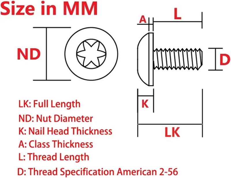 Knife Thumb Stud 20pcs Titanium 2-56Thread Screw T6 Torx Button Head Thumb Push Stud Rivet Nail Back Clip(NO5 White) - Image 5