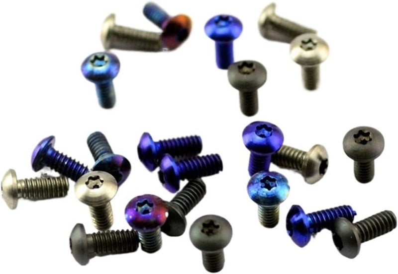 Knife Thumb Stud 20pcs Titanium 2-56Thread Screw T6 Torx Button Head Thumb Push Stud Rivet Nail Back Clip(NO5 White) - Image 1
