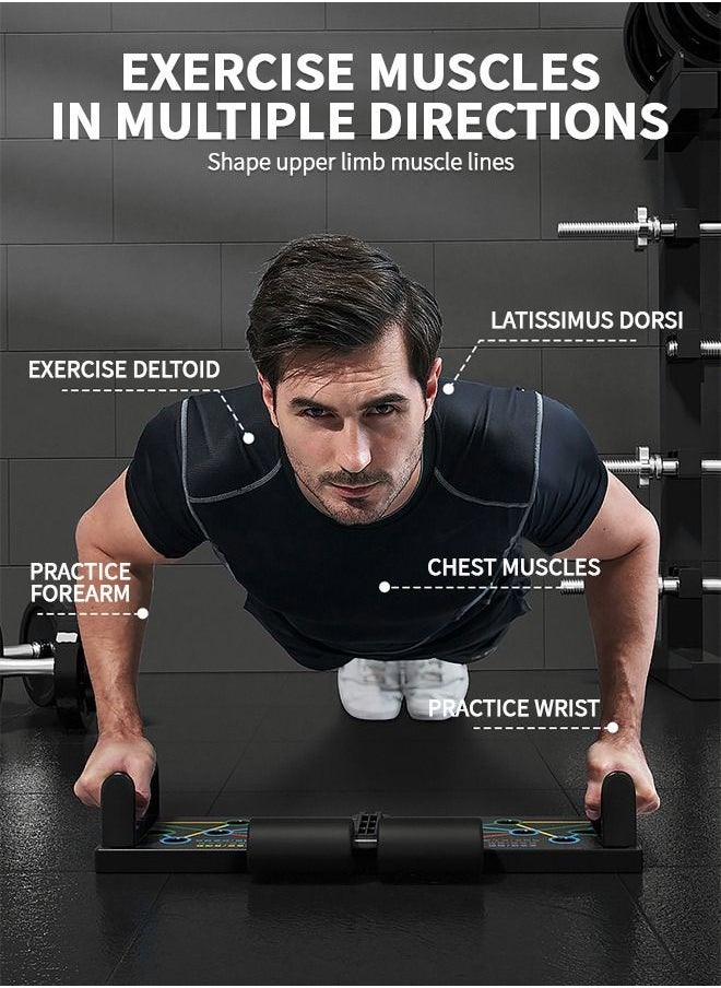 GROIC Upgraded Push Up Board,Multi-Function Pushup Stands with Sit Up Bar Strength Training,Workout Equipment Push-up Board with Resistance Bands,Strength Training Equipment, Home Fitness  - Image 3