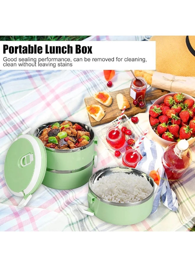 Box 3 Layer Insulated Stainless Steel Hot Food Containers Lunch Box with Handle for School Kids Tiffin Box Set, Office Meal Box, Lunch Bag for Men and Women Multicolor - Image 4