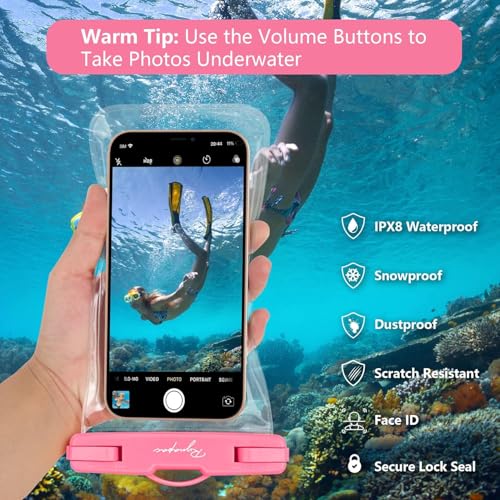 Rynapac Waterproof Phone Pouch Bag - 7.5in Water Proof Cell Phone Case for Beach Travel, IPX8 Dry Bag with Lanyard for iPhone 17 16 15 Pro Max Galaxy S25 Ultra Pixel 10 Pro, Cruise Essentials 2025 - Image 2