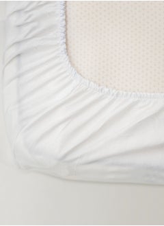 American Linen Single Striped Fitted Sheet with 1 Pillow Case 90 x 190 Cm White  - Image 3