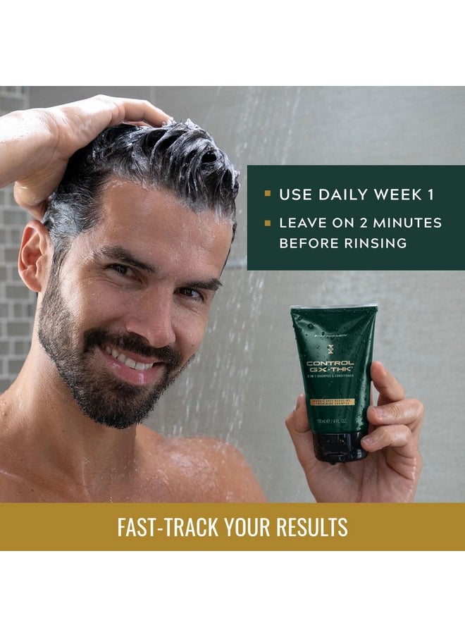 Just For Men Control Gx + Thk Thickening Shampoo And Conditioner With Grey Reduction, Shampoo For Thinning Hair With Alpha Keratin, Thickens Hair Up To 20%, Works With Every Hair Texture, 4 Oz  - Image 2