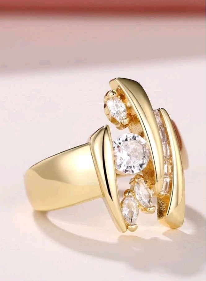 Attractives Trendy Gold Plated Ring For Women Size 6 - Image 5