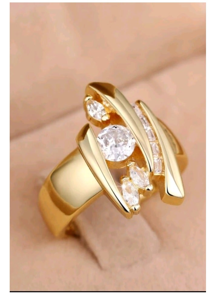 Attractives Trendy Gold Plated Ring For Women Size 6 - Image 4