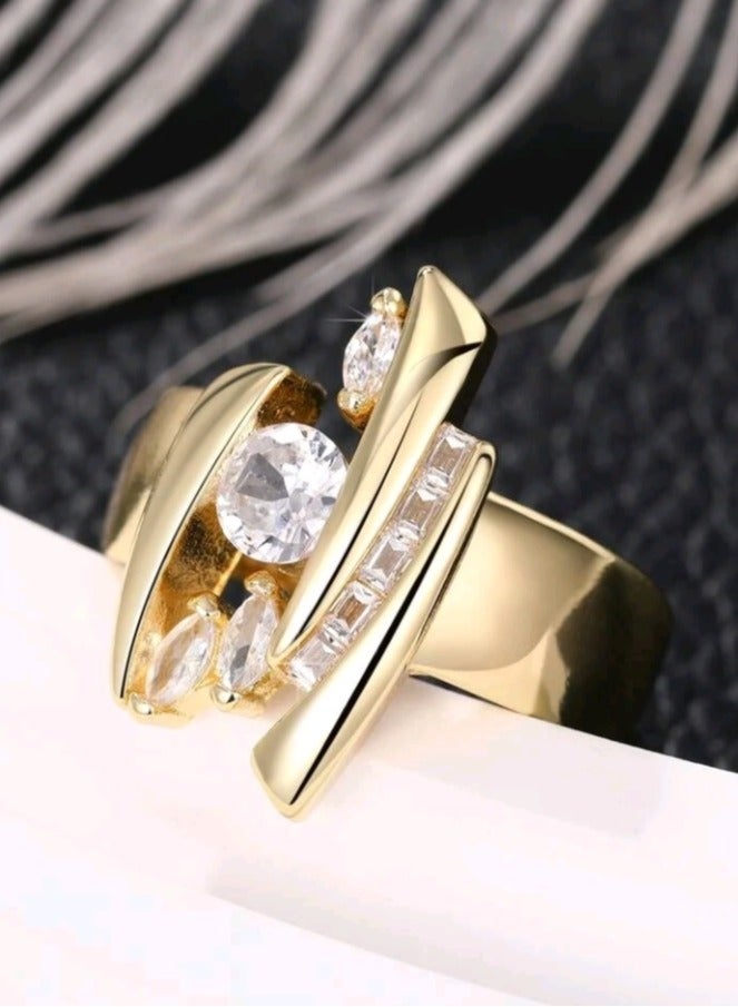 Attractives Trendy Gold Plated Ring For Women Size 6 - Image 3