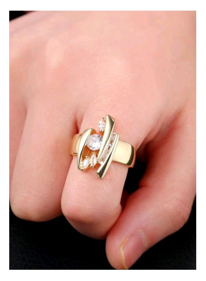 Attractives Trendy Gold Plated Ring For Women Size 6 - Image 1