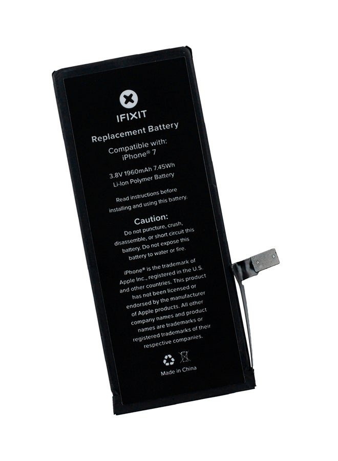 iFixit High-Quality Replacement Battery for Apple iPhone 7 – Durable Black Li-Ion Battery with Long-Lasting Power – Restore Your iPhone 7 Battery Life and Optimize Device Performance – Easy Installation Compatible Replacement Battery for Reliable Use
