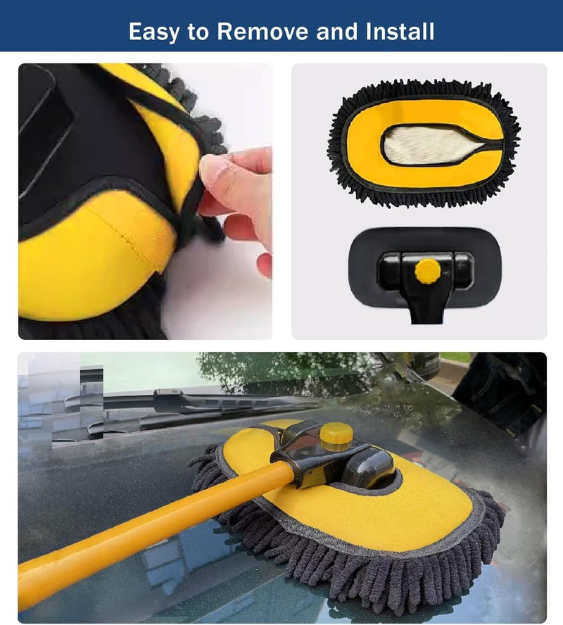 YeewayVeh Car Wash Brush Replacement Cover - Soft Microfiber Mop Head for 55" Handle - Image 4