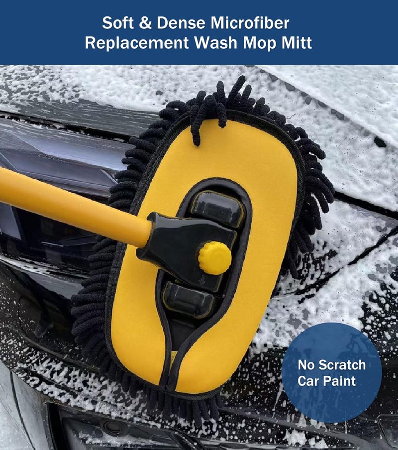 YeewayVeh Car Wash Brush Replacement Cover - Soft Microfiber Mop Head for 55" Handle - Image 2
