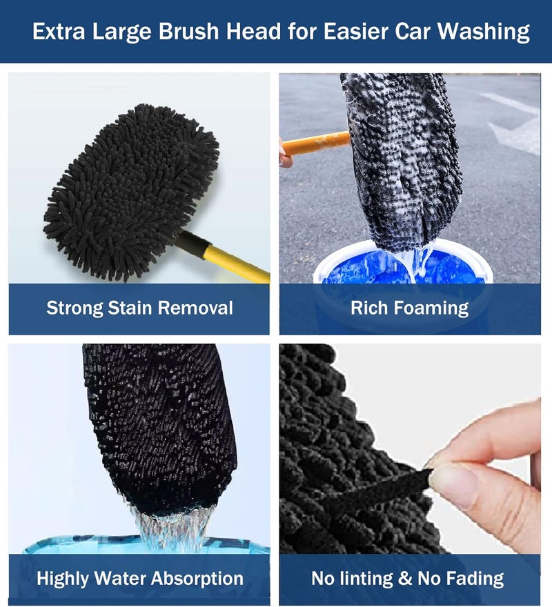YeewayVeh Car Wash Brush Replacement Cover - Soft Microfiber Mop Head for 55" Handle - Image 3