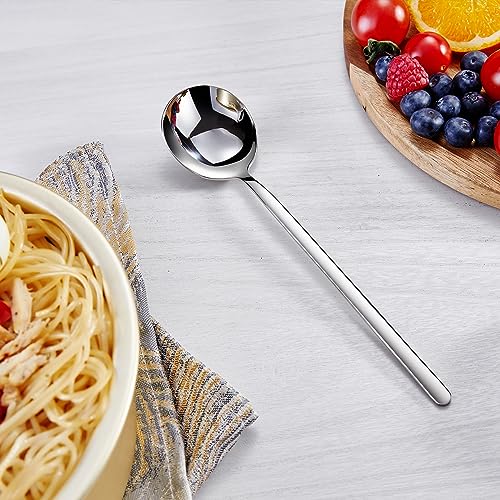 KEAWELL Premium Korean Soup Spoons with Long Handles, Set of 4, 18/10 Stainless Steel, Dishwasher Safe (Plain) - Image 3