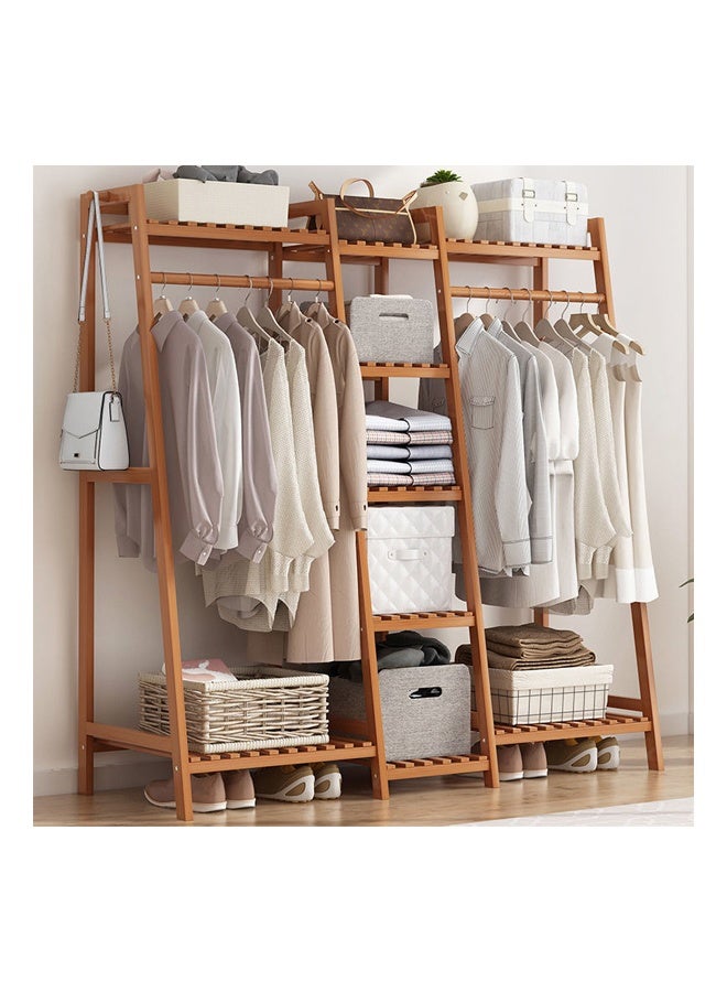 KLNAMAEAAN Floor Standing Coat Rack Wood Cloth Hanger Wood Material Brown 130*40*140cm - Image 3