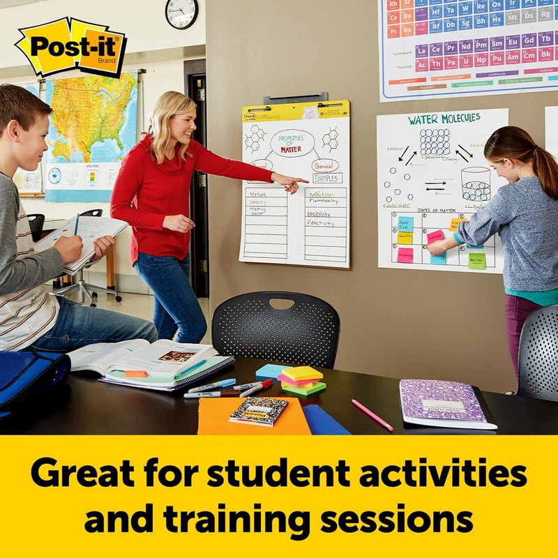 بوست إت لوح الحائط اللاصق سوبر ستيكي من Post-it، مقاس 20 × 23 بوصة، 20 ورقة/لوح، لوحين (566)، ورق مخطط أبيض متميز قابل للالتصاق الذاتي، قابل للف للنقل، يُعلق باستخدام شرائط Command - Image 5