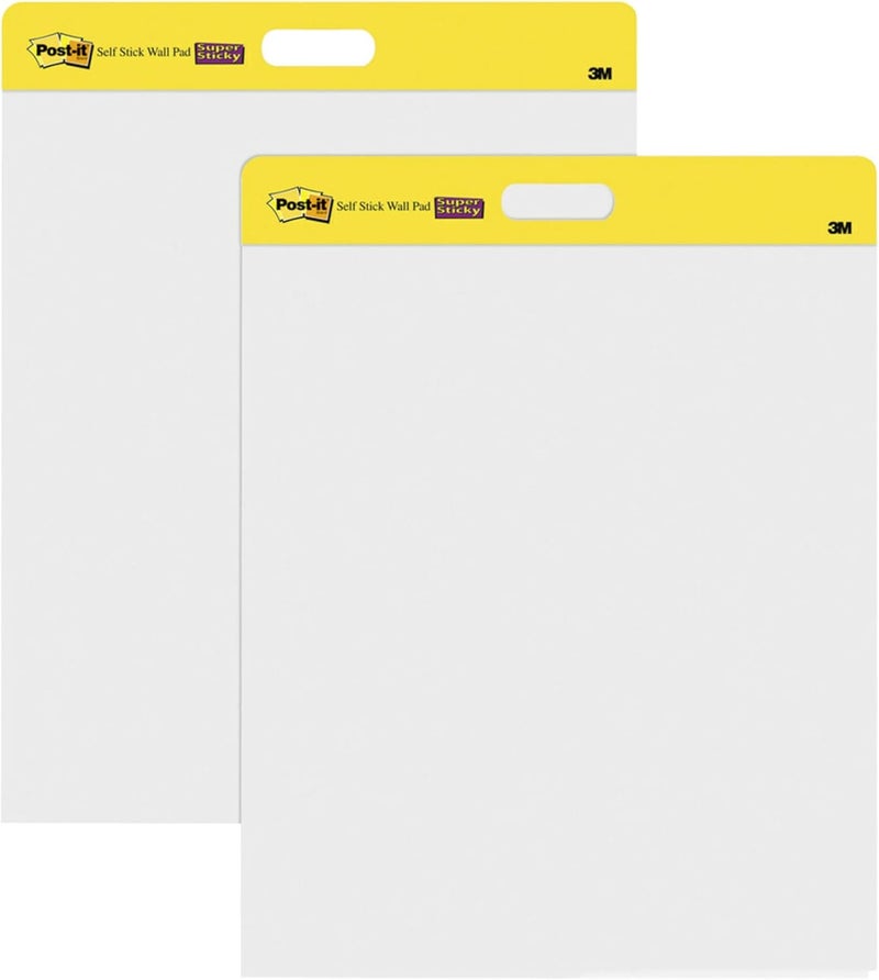 بوست إت لوح الحائط اللاصق سوبر ستيكي من Post-it، مقاس 20 × 23 بوصة، 20 ورقة/لوح، لوحين (566)، ورق مخطط أبيض متميز قابل للالتصاق الذاتي، قابل للف للنقل، يُعلق باستخدام شرائط Command - Image 1