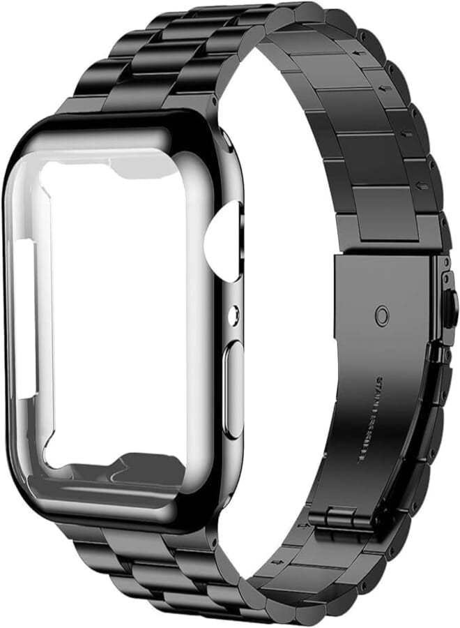Next Next Store Stainless Steel Band Compatible with iWatch 42mm to 49mm with Screen Protector [Upgraded Version] - Stylish and Advanced Replacement for iWatch Ultra 2/Ultra, Series 1 to 9.