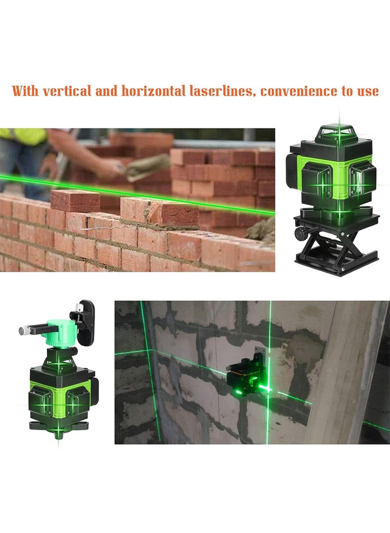 4D 16 خط ليزر مستوى التطبيق التحكم عن بعد متعددة الوظائف ، مع 3 درجة الذاتي الاستواء وظيفة النظام ، الأخضر الذاتي الاستواء ليزر مستوى 4x360 درجة الصليب الرأسي والأفقي ، مع اثنين من البطاريات القابلة لإعادة الشحن - Image 5