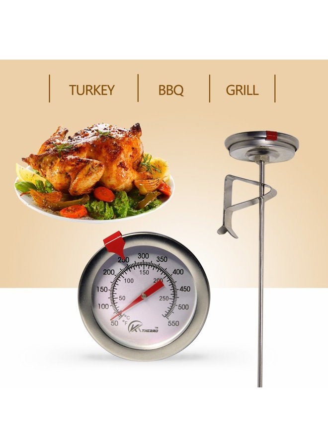 KT THERMO Deep Fry Thermometer With Instant Read,Dial Thermometer,6" Stainless Steel Stem Meat Cooking Thermometer,Best for Turkey,BBQ,Grill - Image 4