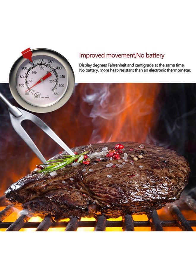 KT THERMO Deep Fry Thermometer With Instant Read,Dial Thermometer,6" Stainless Steel Stem Meat Cooking Thermometer,Best for Turkey,BBQ,Grill - Image 2