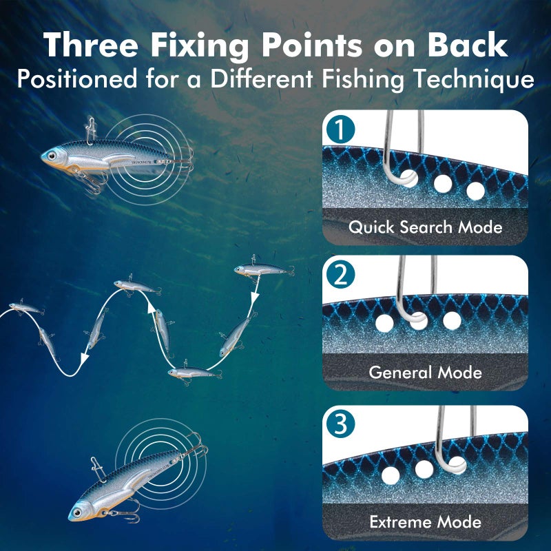 TRUSCEND طُعوم صيد السمك في المياه المالحة TRUSCEND، 0.44 أونصة/2.4 بوصة، طُعوم VIB، طُعوم معدنية للصيد، طُعوم للصيد في المياه العذبة، سمك السلمون، سمك المسكي، سمك البايك، طُعوم الجيجينغ، هدايا للصيادين للرجال - Image 3