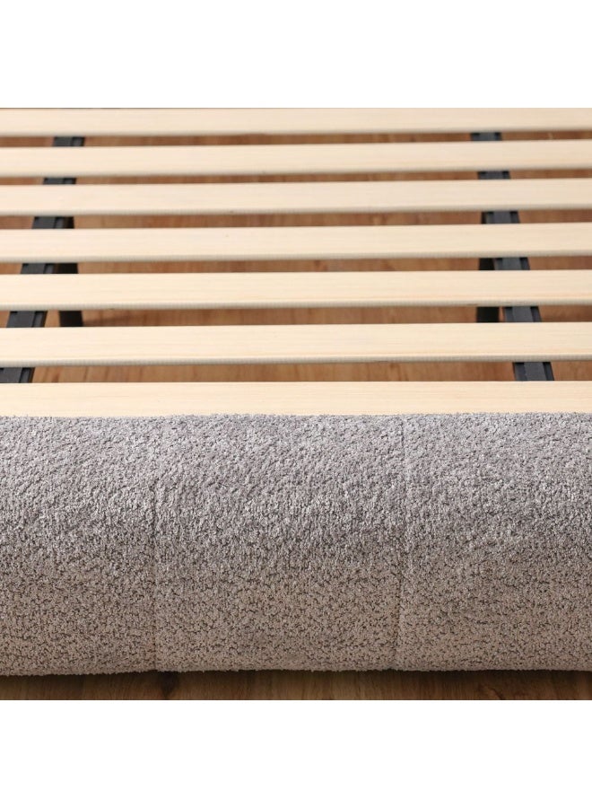 DANUBE HOME سرير كوين أراجون 150X200 إطار سرير أنيق ومتين لغرفة النوم تصميم منصة حديث للراحة والدعم ديكور منزلي أنيق لنوم هادئ - رمادي داكن - Image 5