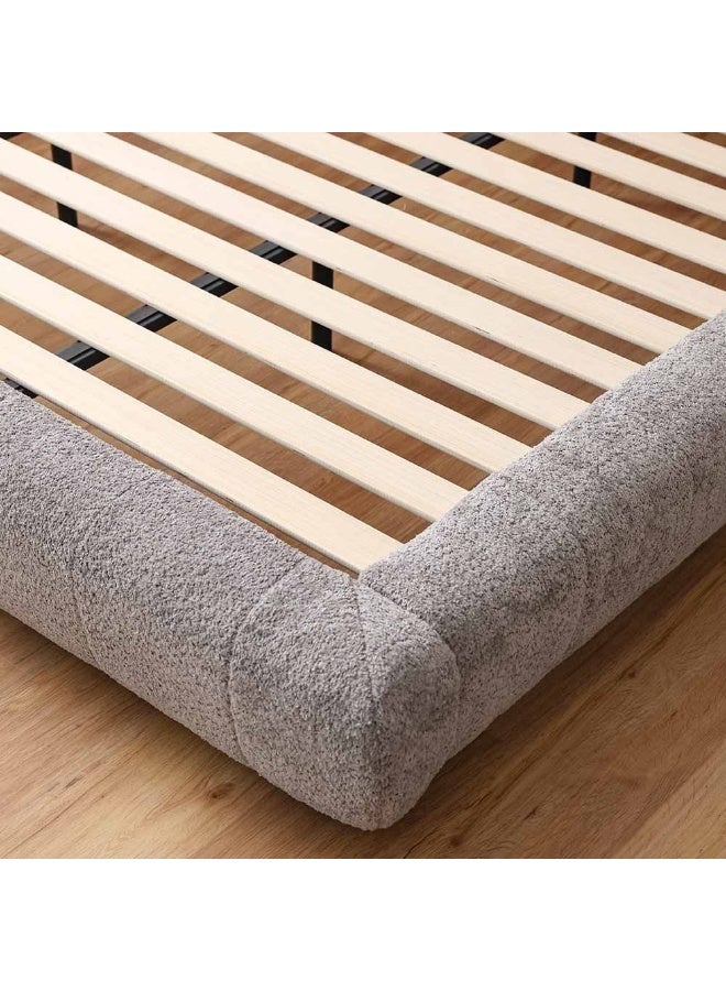 DANUBE HOME سرير كوين أراجون 150X200 إطار سرير أنيق ومتين لغرفة النوم تصميم منصة حديث للراحة والدعم ديكور منزلي أنيق لنوم هادئ - رمادي داكن - Image 3