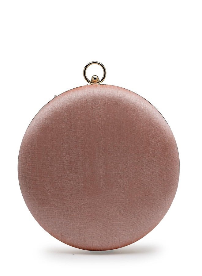 Anekaant Adorn Dusty Coral & Multi Floral Embellished Faux Silk Clutch - Image 5