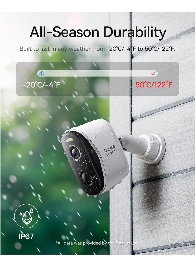 N1 Wireless Outdoor Security Camera (Add-on Unit) – Requires H1 Base Station, 2K HD, up to 210 days of battery life, no monthly fees, 145° ultra-wide field of view, smart color night vision, motion detection, IP67 weatherproof, app-enabled for remote monitoring