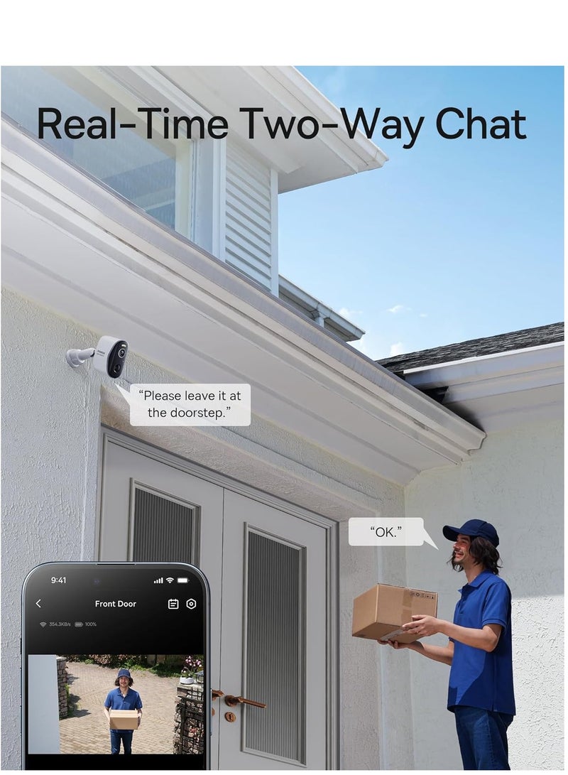N1 Wireless Outdoor Security Camera (Add-on Unit) – Requires H1 Base Station, 2K HD, up to 210 days of battery life, no monthly fees, 145° ultra-wide field of view, smart color night vision, motion detection, IP67 weatherproof, app-enabled for remote monitoring