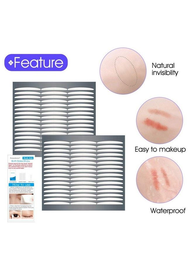 Pormasbenzer - 168Pairs Ultra Invisible Twosided Sticky Double Eyelid Tapes Stickers For Heavy Saggy Droopy Hooded Eyelids Medical Fiber Selfadhesive Strips Instant Eyelid Lift Without Surgery - Image 1