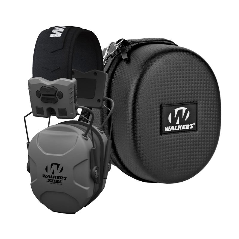 Walker's XCEL 500BT Digital Electronic Ear Protection Muff and Protective Case -Ear muffs provide hearing protection, voice clarity & Bluetooth for work and range use - 4 Listening Modes (2 Items) - Image 1