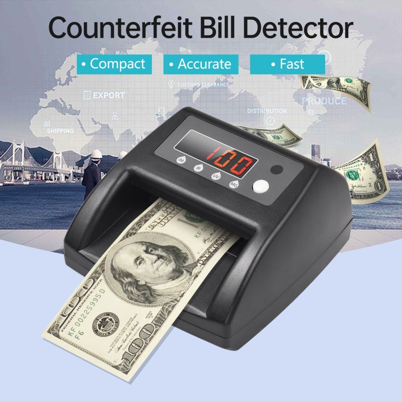 Bisofice Counterfeit Money Detector Uk Plug Bank-Grade Counterfeit Detection Currency Detector - Fast And Accurate Verification Bill Detector For Shops Grocery Stores Restaurants Small Businesses - Image 2