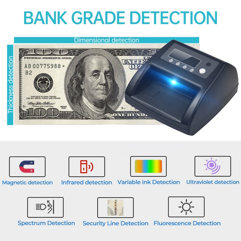 Bisofice Counterfeit Money Detector Uk Plug Bank-Grade Counterfeit Detection Currency Detector - Fast And Accurate Verification Bill Detector For Shops Grocery Stores Restaurants Small Businesses - Image 4