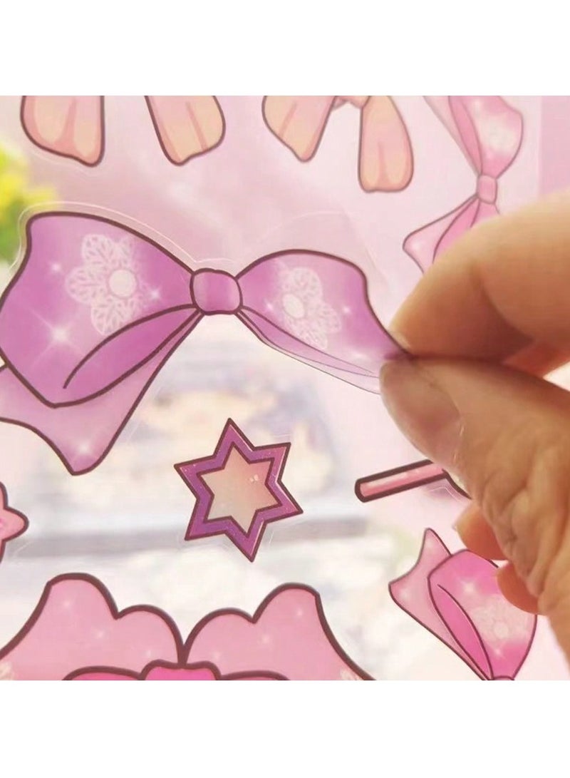 DIY Princess Makeup and Sticker Craft Kit – 1pc Reusable Handmade Set with Pink Paper Bag, Art Supplies, and Sparkling Decals – Fun Beauty Toy for Girls, Perfect for Birthday, , Easter, Thanksgiving - Image 4