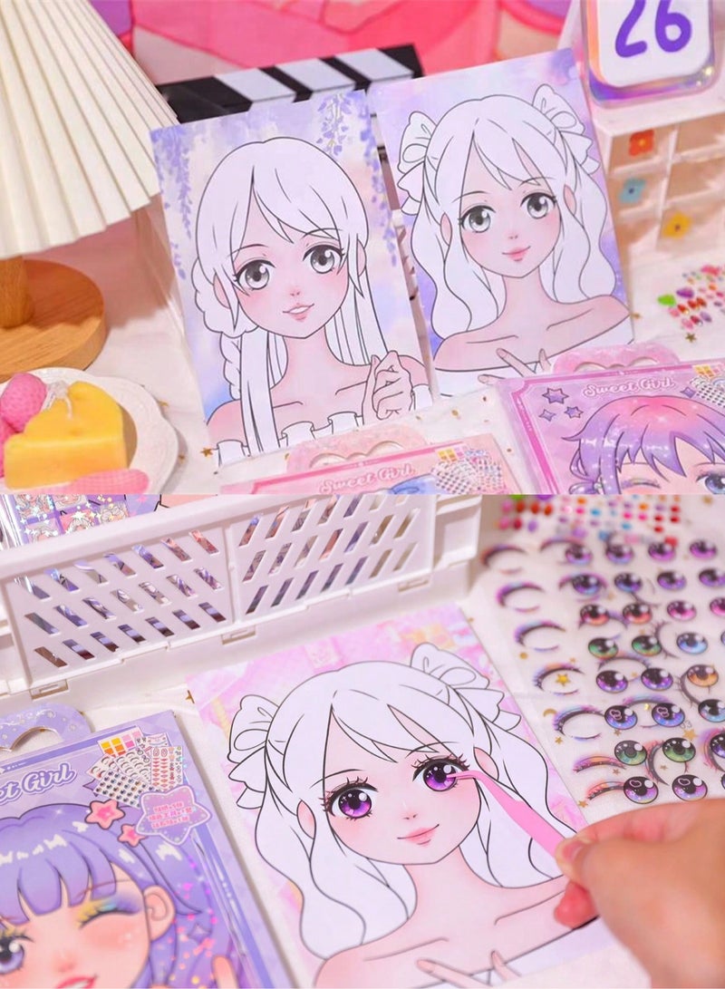 DIY Princess Makeup and Sticker Craft Kit – 1pc Reusable Handmade Set with Pink Paper Bag, Art Supplies, and Sparkling Decals – Fun Beauty Toy for Girls, Perfect for Birthday, , Easter, Thanksgiving - Image 5