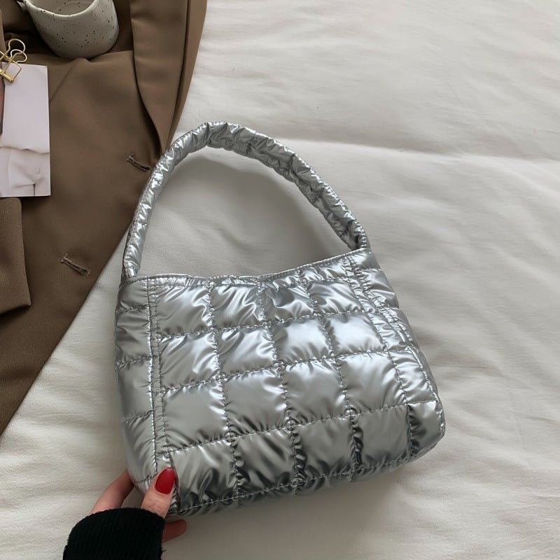 2022 Winter New Beautiful Women'S Bag Large Capacity Portable Women'S Bag Plaid Casual Shoulder Bag Western Style Small Square Bag - Image 1