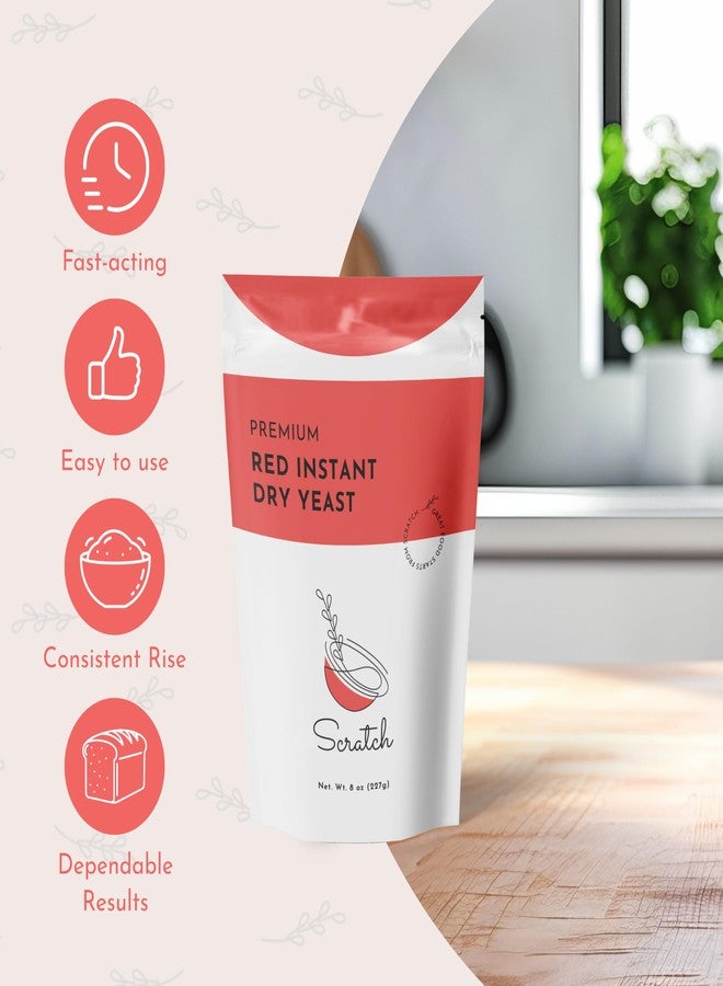 Scratch Red Instant Dry Yeast– All-Purpose Baking Yeast for Bread, Rolls, Sandwich Loaves, Pizza Dough & Bread Machines - (Red 8oz) (1 Packet) - Image 3