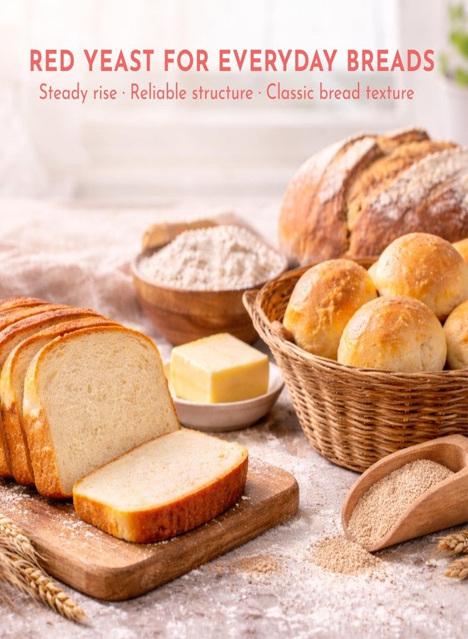 Scratch Red Instant Dry Yeast– All-Purpose Baking Yeast for Bread, Rolls, Sandwich Loaves, Pizza Dough & Bread Machines - (Red 8oz) (1 Packet) - Image 2