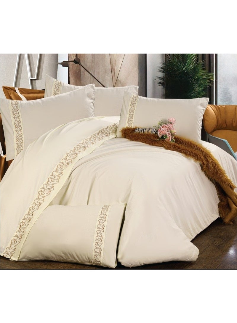 200 TC- Isabela - Luxury 100% Egyptian Cotton Blend Embroidered Bed Sheet 3 pcs Set – Soft, breathable, and durable bedding featuring intricate embroidery, crafted from premium Giza 86 cotton for elegant comfort.