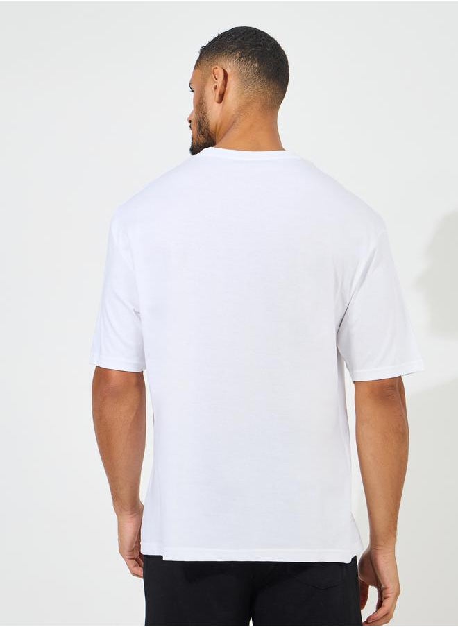 Pure Cotton Placement Print Oversized T-Shirt