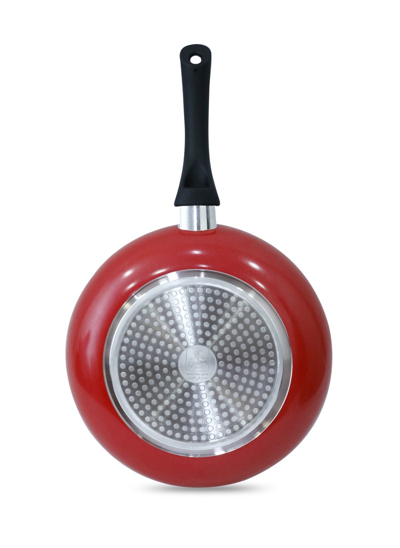 British Chef - Nonstick Frypan with Induction bottom, 3mm Thick & Various Size-Red Black - Image 1