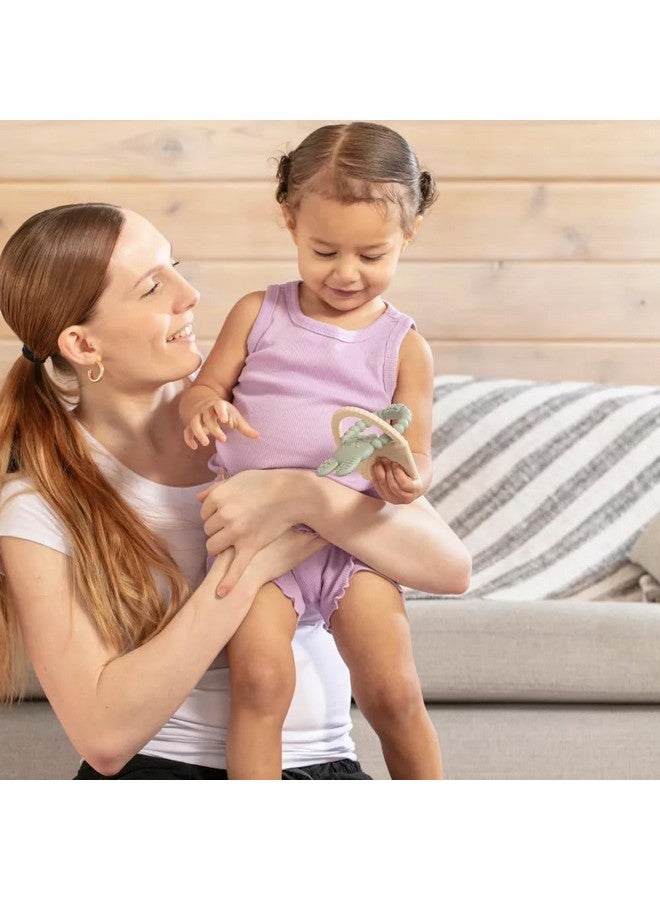 SPERRIC Easter Bunny Teether Set, Bunny, Carrot, Chicken, Rattle Egg & Easter Basket Baby Teething Toys Easter Teethers Toys for Babies - Green - Image 2