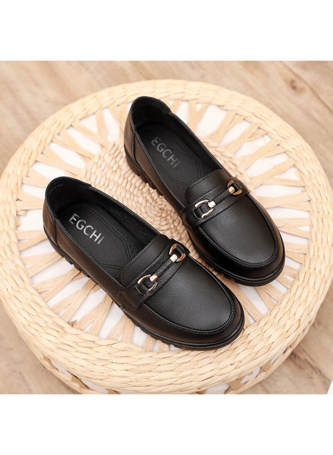 Egchi Women's Slip-on Outdoor Casual Nurse Shoes With Non-slip Soft Sole H7575 Black Size 36 - Image 4