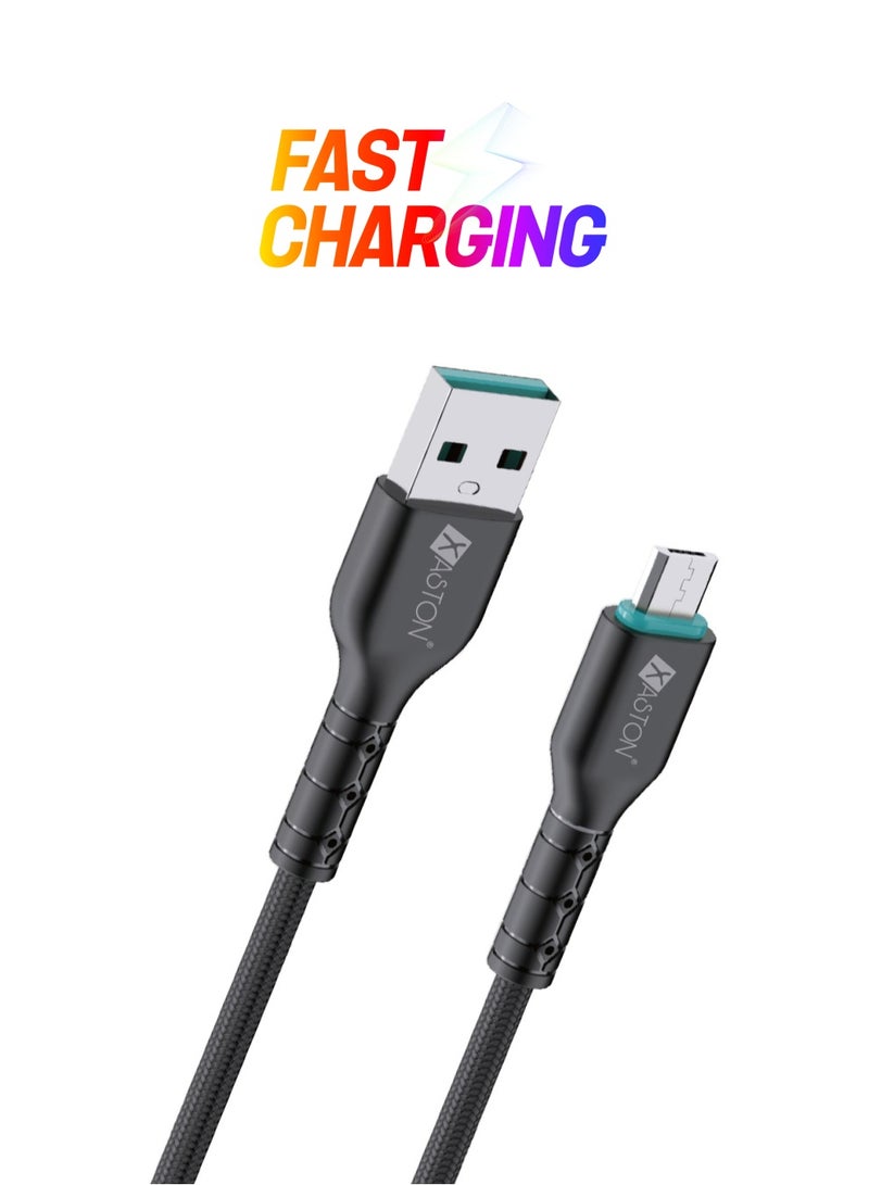 XASTON NCM14 Nylon Micro Data Cable 1m | 3A Quick Charge | Durable & Fast Charging